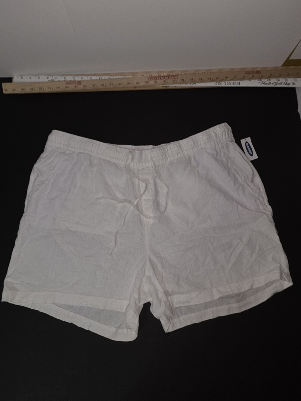 Old Navy Women's High-Waisted Linen-Blend Shorts XXL Color Bright White